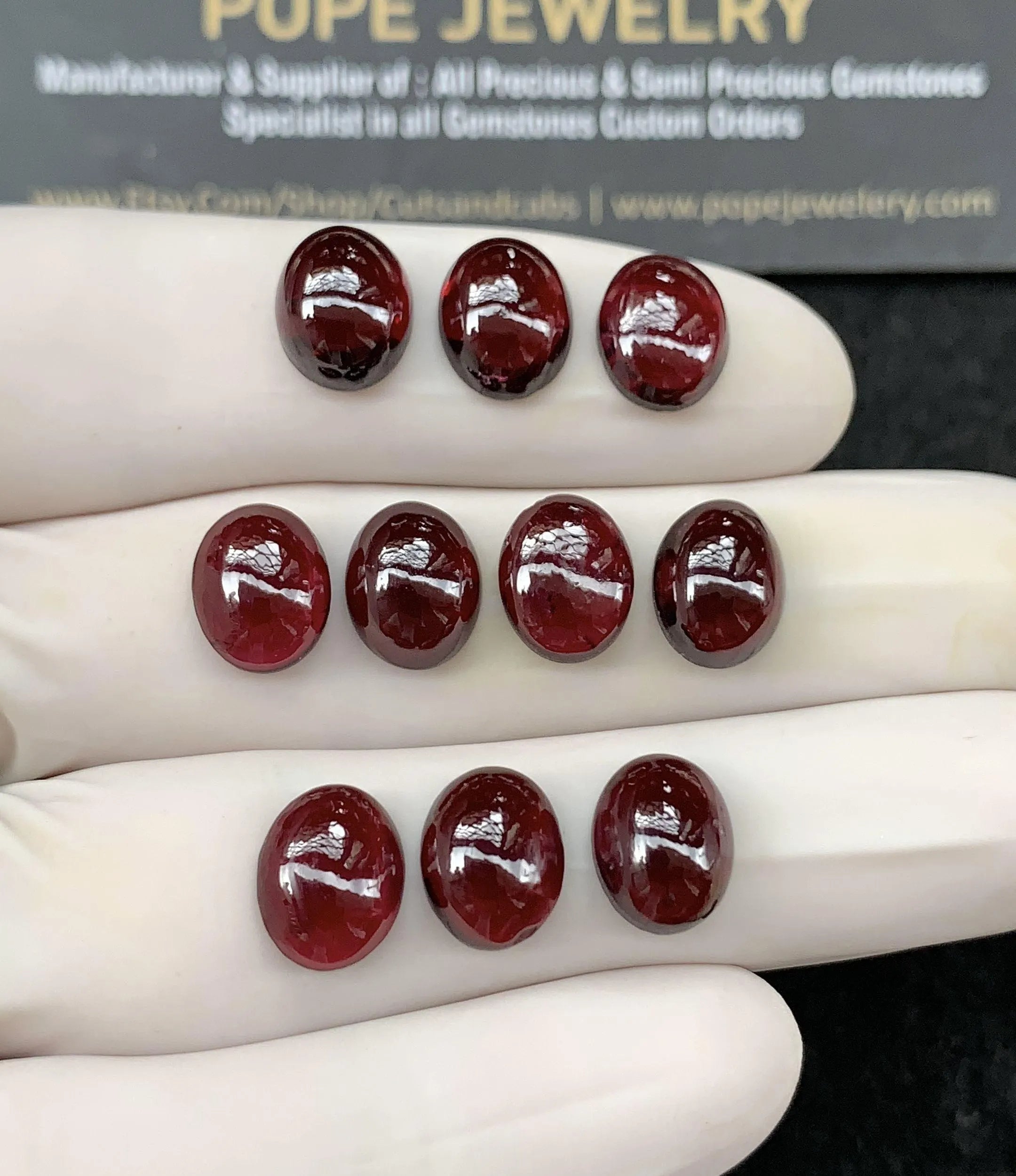 Natural Garnet Gemstone Smooth Oval Cabochon High Quality Loose Gemstones For Jewelry Making Wholesalegems 8x10 MM Size 10 Pcs SM24598