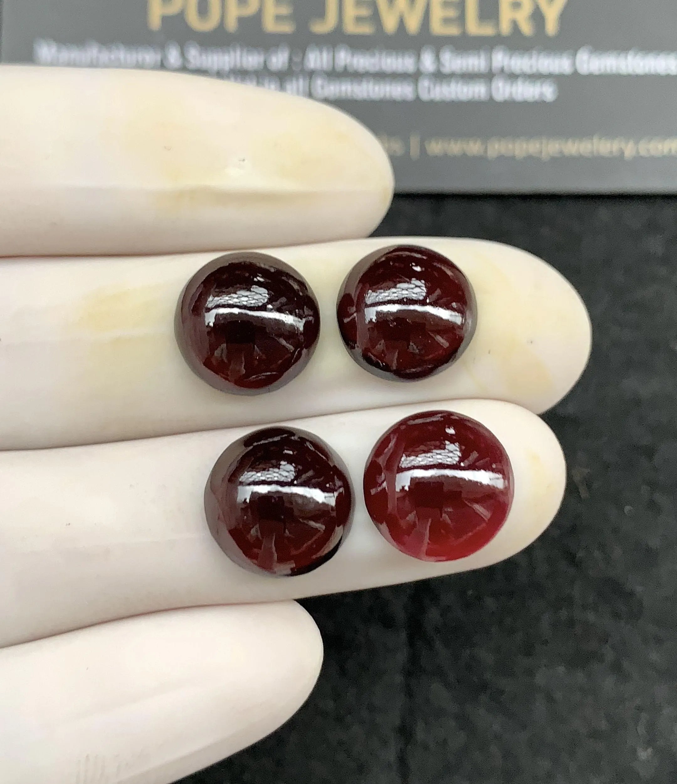 Natural Garnet Gemstone Smooth Round Cabochon High Quality Loose Gemstones For Jewelry Making Wholesalegems 12 MM Size 4 Pcs SM24608