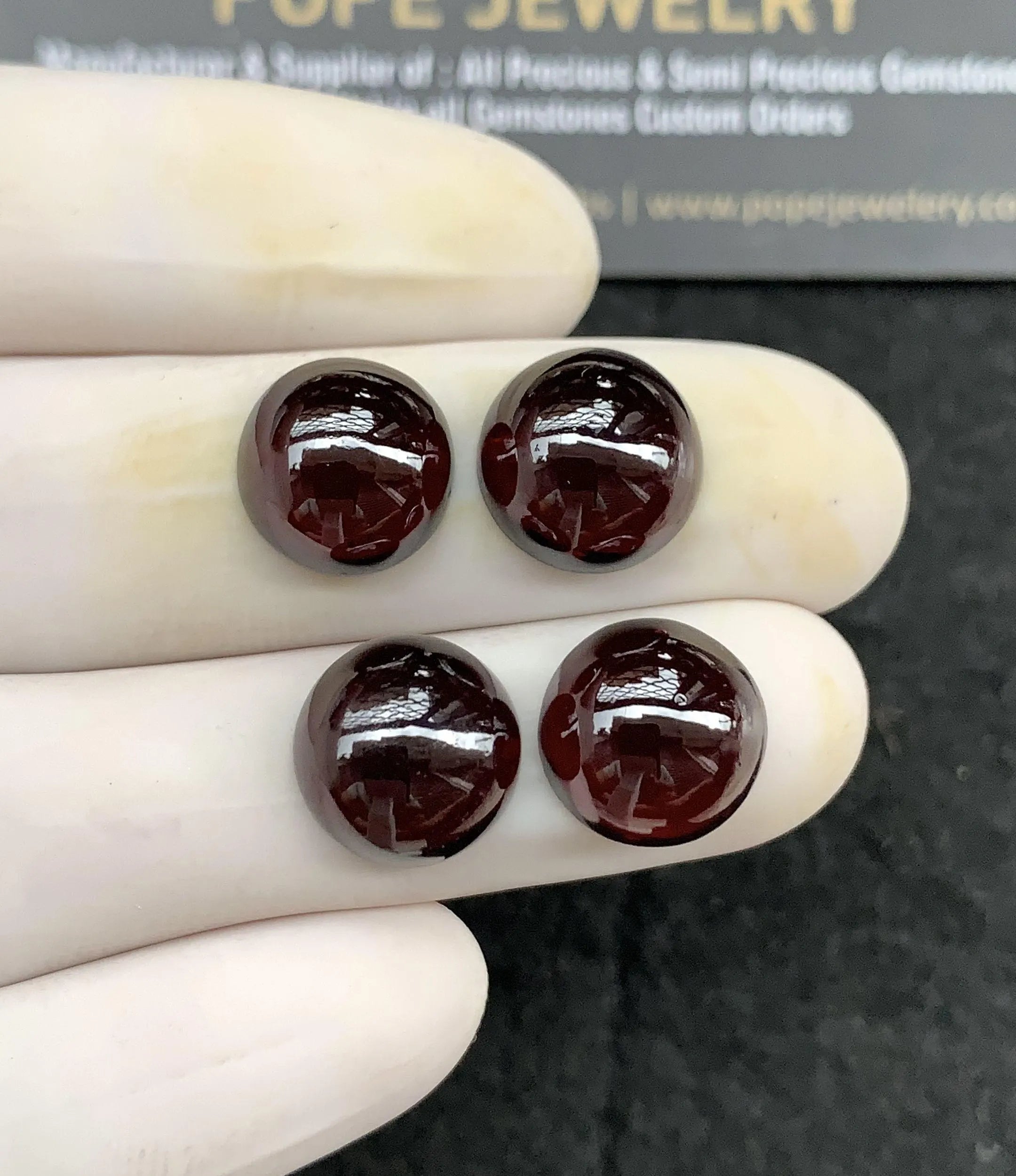 Natural Garnet Gemstone Smooth Round Cabochon High Quality Loose Gemstones For Jewelry Making Wholesalegems 12 MM Size 4 Pcs SM24609