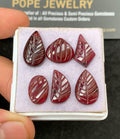 Natural Garnet Gemstone Hand Carved Mix Cabochon High Quality Loose Gemstones For Jewelry Making Wholesalegems 12-17 MM Size 6 Pcs SM24614