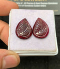 Natural Garnet Gemstone Hand Carved Fancy Cabs High Quality Loose Gemstones For Jewelry Making Wholesalegems 14x19 MM Size 1 Pair SM24624