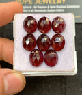 Natural Garnet Gemstone Rose Cut Oval Cabochon High Quality Loose Gemstones For Jewelry Making Wholesalegems 9x11 MM Size 8 Pcs SM24626