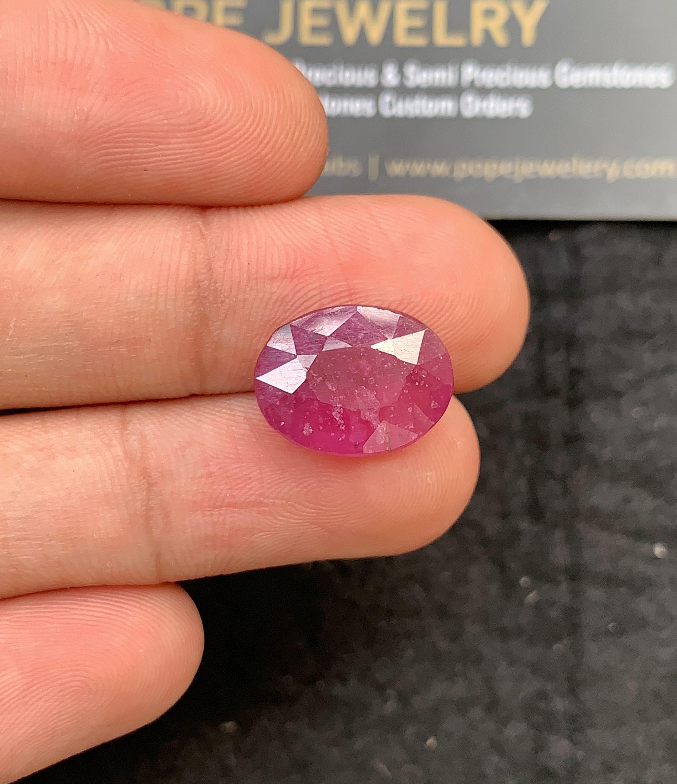 Natural Thailand Pink Sapphire Gemstone Faceted Cut Oval Cuts Loose Gemstones For Jewelry Making Wholesalegems 14x12x5 MM Size SM24647