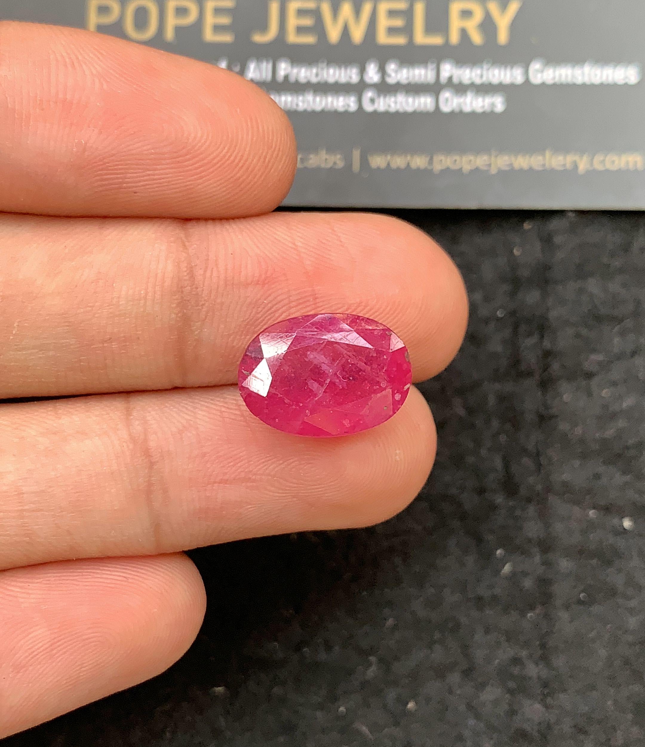 Natural Thailand Pink Sapphire Gemstone Faceted Cut Oval Cuts Loose Gemstones For Jewelry Making Wholesalegems 15x11x7 MM Size SM24650