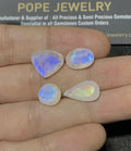 Natural Rainbow Moonstone Gemstone Faceted Cut Mix High Quality Loose Gemstone For Jewelry Making Wholesalegems 9-15 MM Size 4 Pcs SM24912