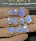 Natural Rainbow Moonstone Gemstone Rose Cut Mix High Quality Loose Gemstone For Jewelry Making Wholesalegems  11-16 MM Size 10 Pcs SM24914