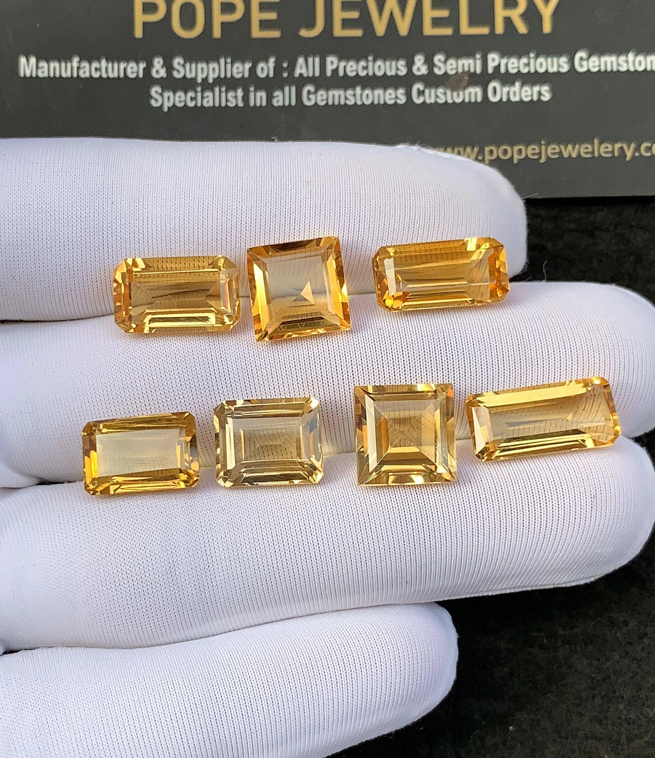 Natural Citrine Gemstone Faceted Cut Mix Shape High Quality Loose Gemstone For Jewelry Making Wholesalegems 10-15 MM Size 7 Pcs SM24924