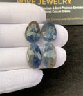 Natural Blue Sapphire Gemstone Rose Cut Mix High Quality Loose Gemstone For Jewelry Making Wholesalegems 17-18 MM Size 2 Pair SM24927