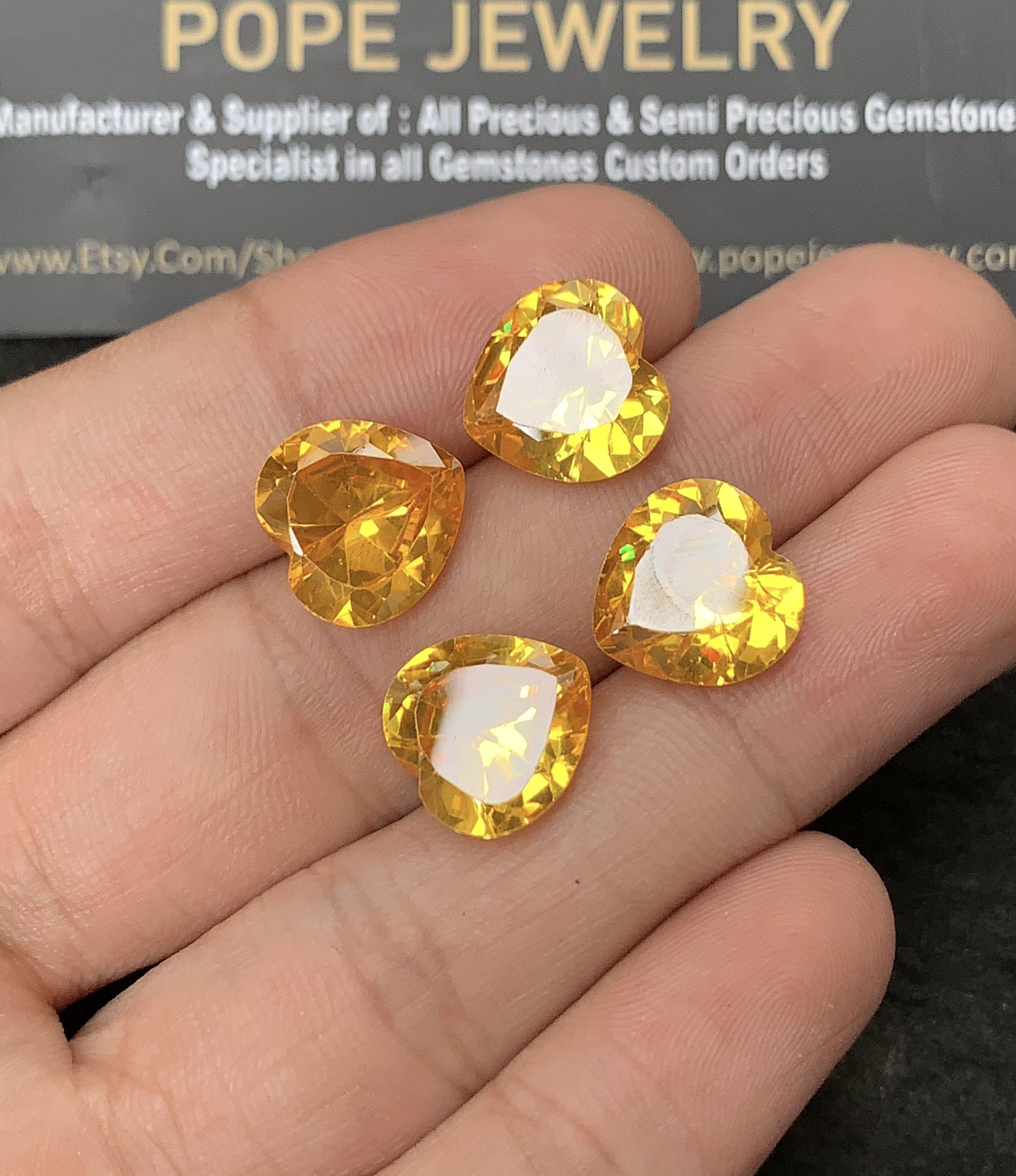 Zircon Gemstone Faceted Cut Heart Shape High Quality Loose Gemstone For Jewelry Making Wholesalegems 12 MM Size 4 Pcs SM24944