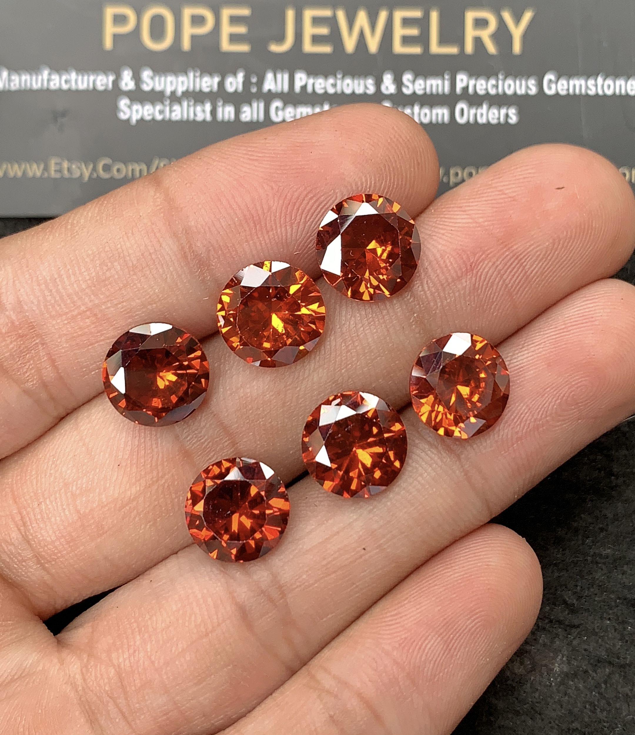 Zircon Gemstone Faceted Cut Round Shape High Quality Loose Gemstone For Jewelry Making Wholesalegems 10 MM Size 6 Pcs SM24951