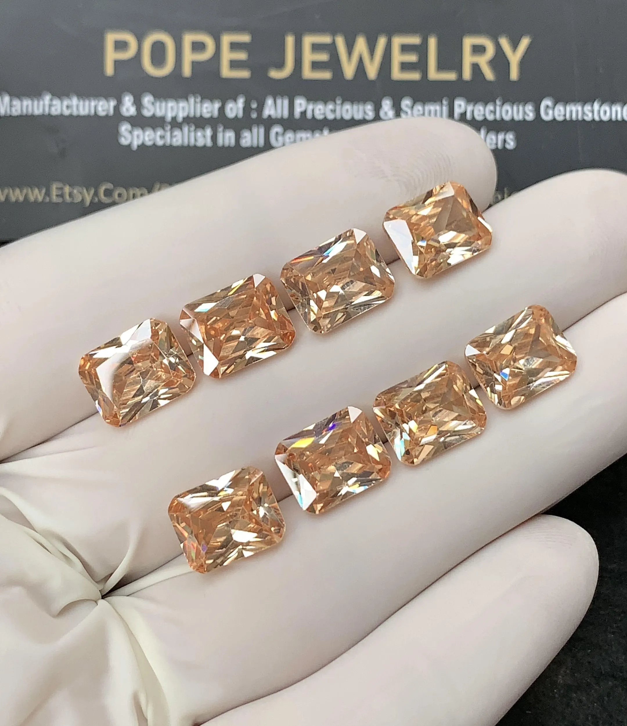 Zircon Gemstone Faceted Cut Rectangle Shape High Quality Loose Gemstone For Jewelry Making Wholesalegems 10x8 MM Size 8 Pcs SM24965