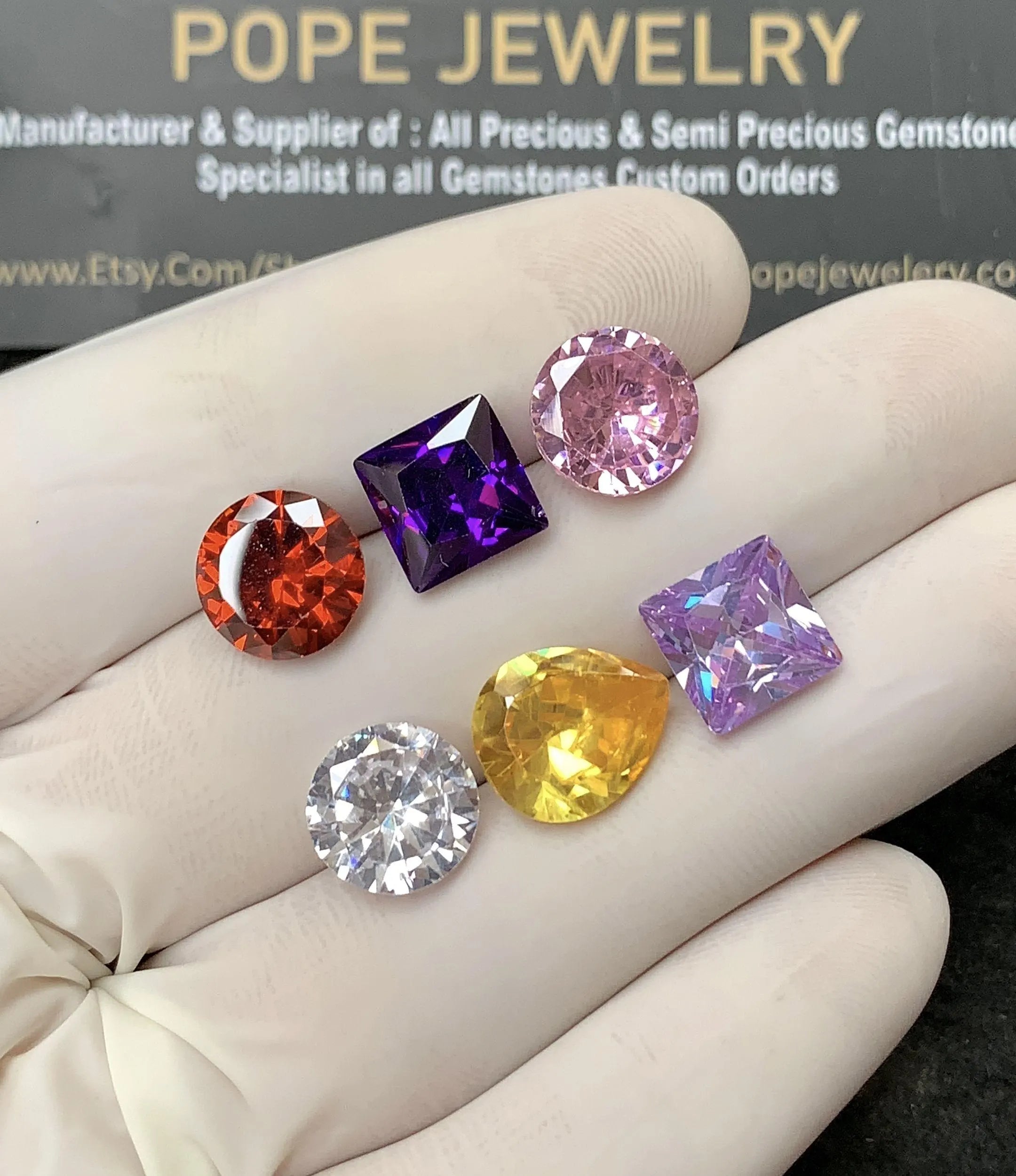 Zircon Gemstone Faceted Cut Mix Shape High Quality Loose Gemstone For Jewelry Making Wholesalegems 9-12 MM Size 6 Pcs SM24981