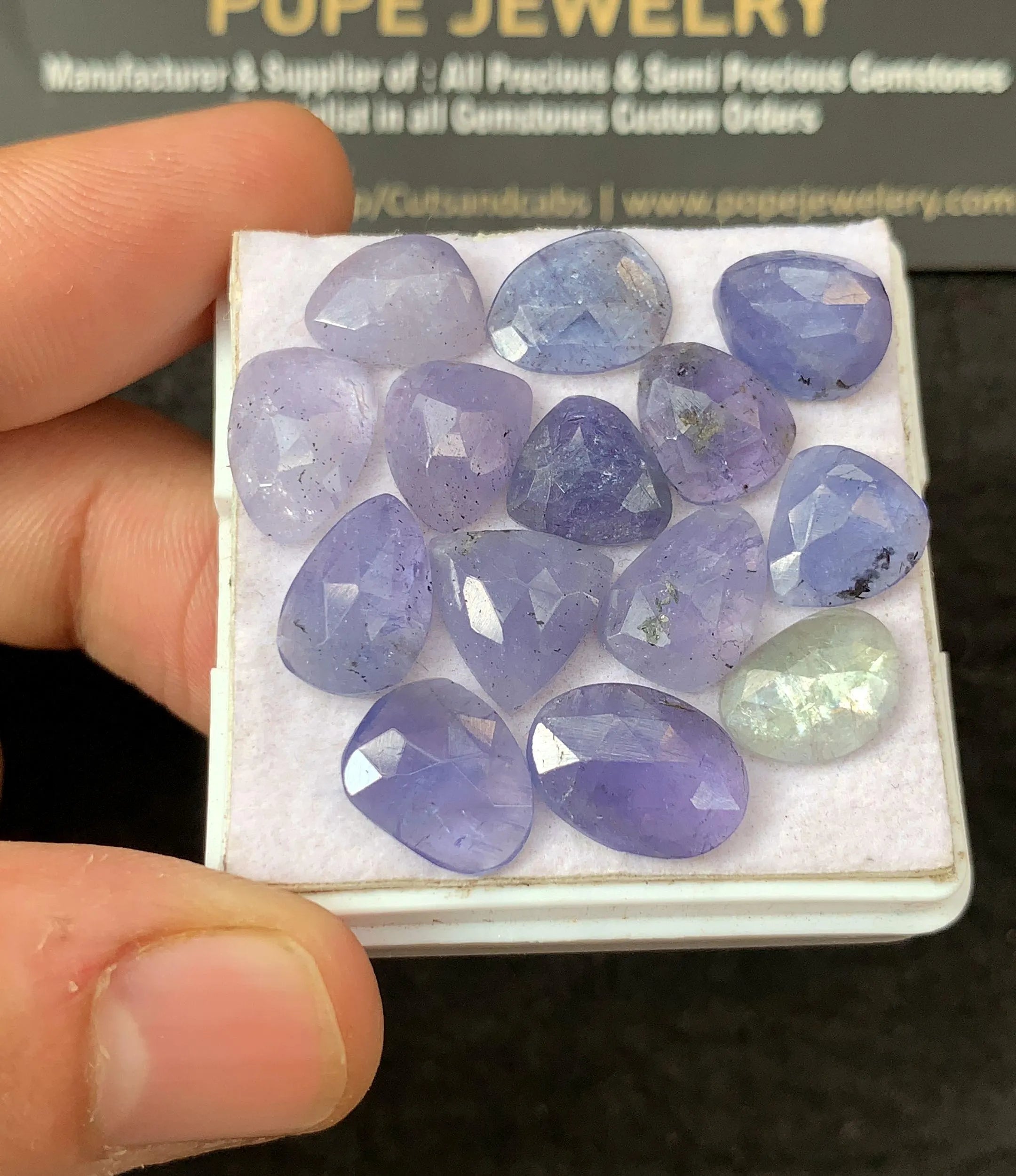 Natural Tanzanite Gemstone Rose Cut Fancy Shape Cabochon Loose Gemstones For Jewelry Making Wholesalegems 9-12 MM Size 14 Pcs SM24658