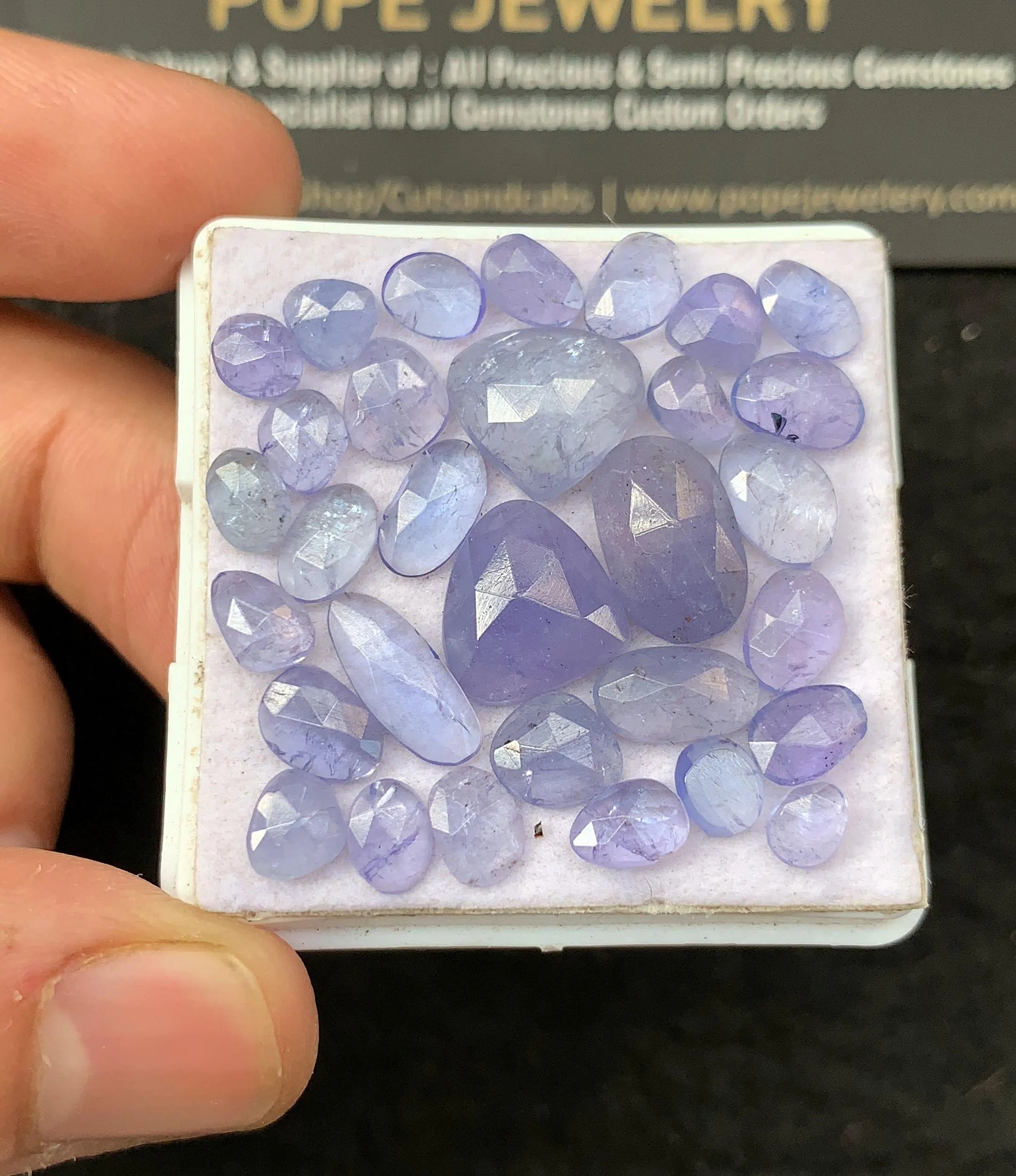 Natural Tanzanite Gemstone Rose Cut Mix Shape Cabochon Loose Gemstones For Jewelry Making Wholesalegems 5-12 MM Size 31 Pcs SM24661