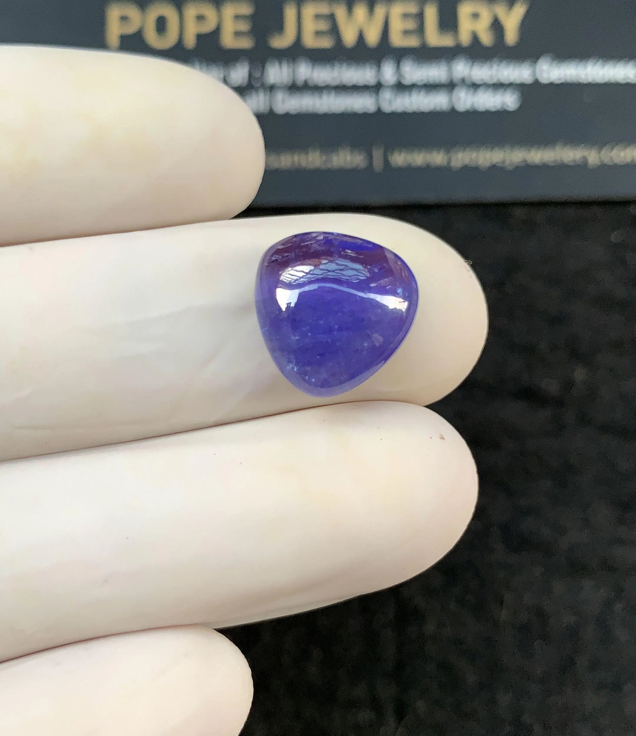 Natural Tanzanite Gemstone Smooth Trillion Shape Cabochon Loose Gemstones For Jewelry Making Wholesalegems 12x12x5 MM Size SM24674