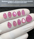 Natural Pink Sapphire Gemstone Step Cut Fancy Shape Cabochon Loose Gemstones For Jewelry Making Wholesalegems  9-13 MM Size 10 Pcs SM24694