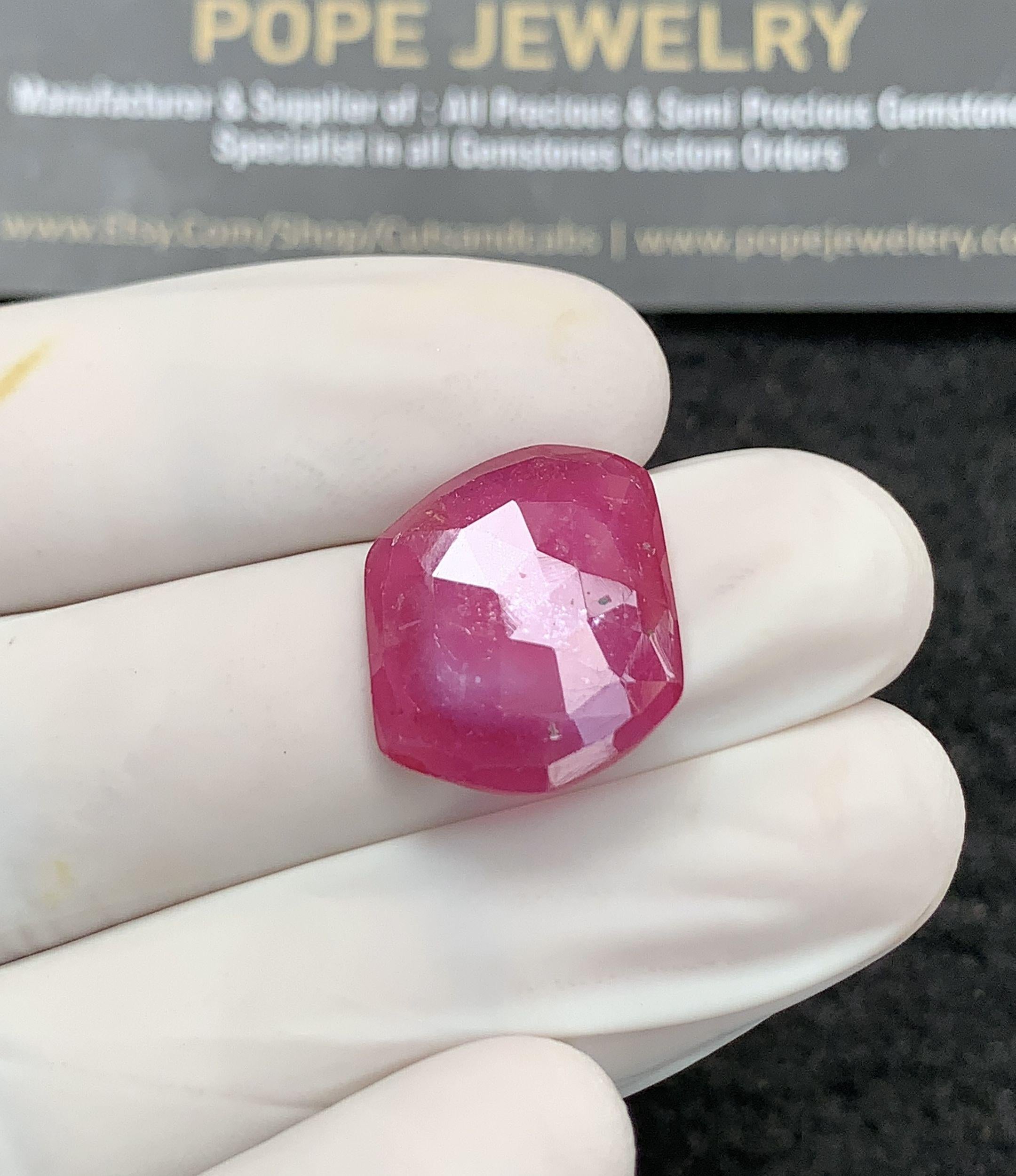 Natural Pink Sapphire Gemstone Rose Cut Fancy Shape Cabochon Loose Gemstones For Jewelry Making Wholesalegems  17x15x3 MM Size SM24702