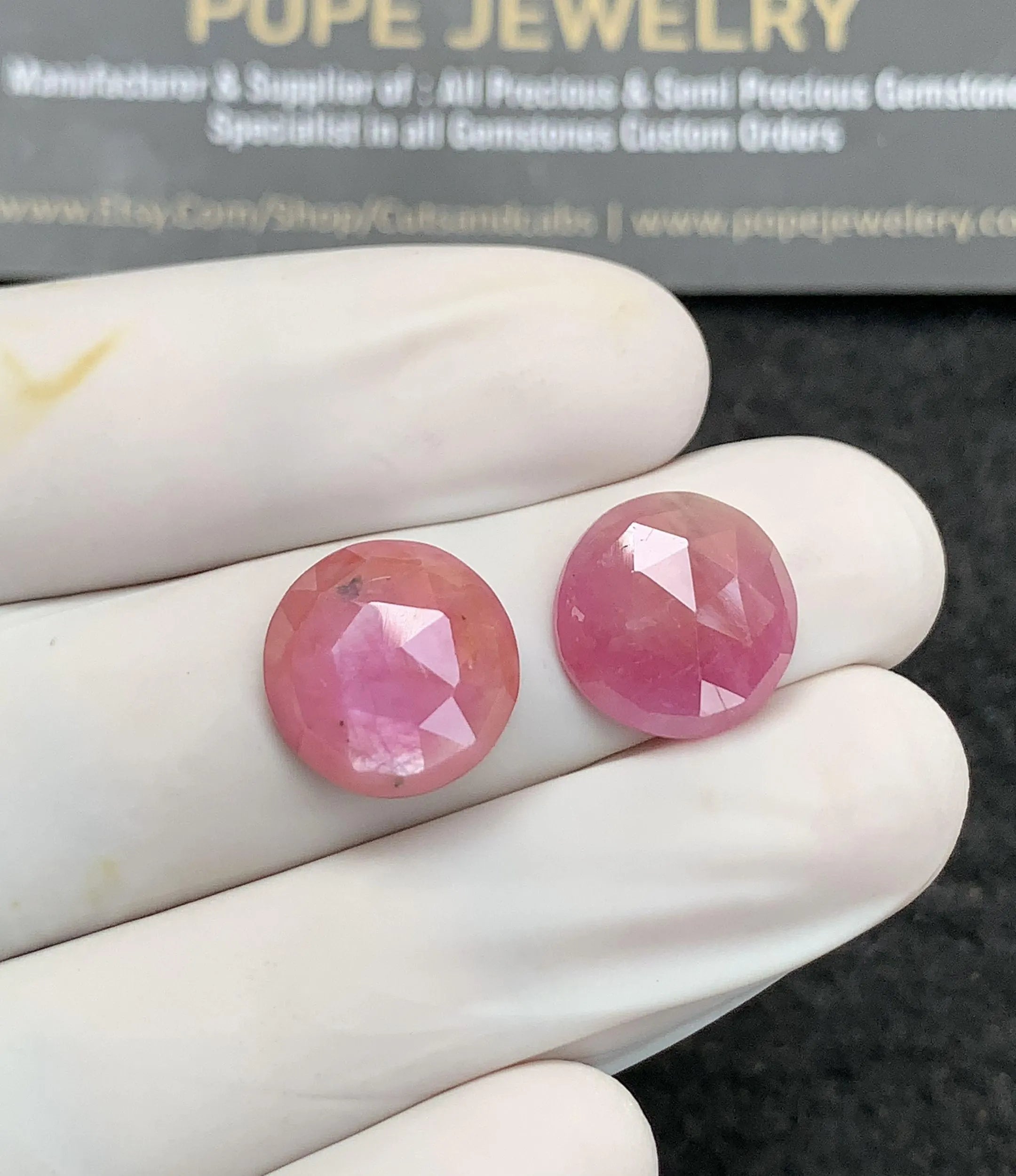 Natural Silky Sapphire Gemstone Rose Cut Round Shape Cabochon Loose Gemstones For Jewelry Making Wholesalegems 12 MM Size 2 Pcs SM24703