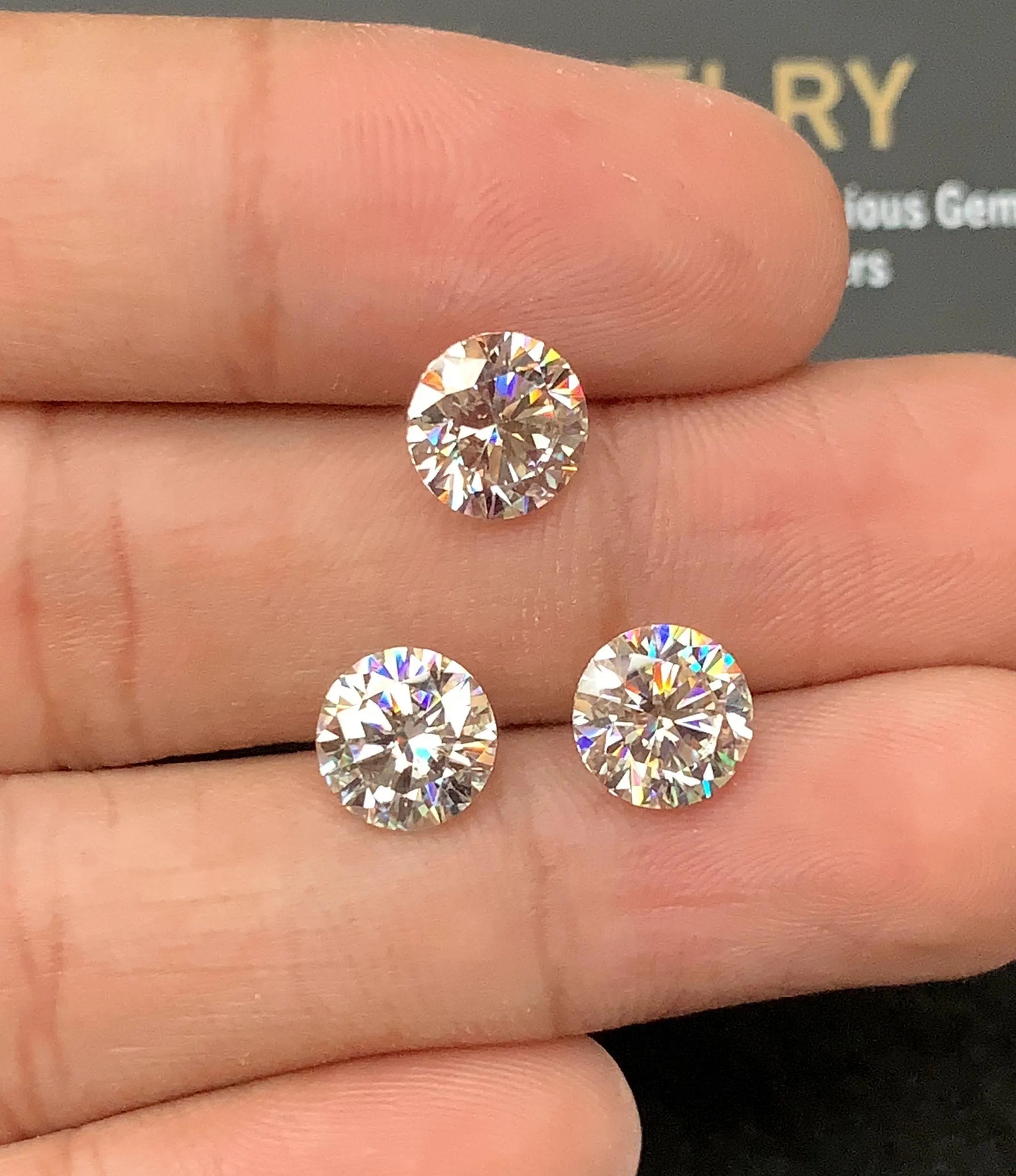 Moissanite Gemstone Faceted Cut Round Shape High Quality Loose Gemstones For Jewelry Making Wholesalegems  8 MM Size 3 Pcs SM24710
