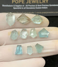 Natural Aquamarine Gemstone Step Cut Fancy Cabochon High Quality Loose Gemstones For Jewelry Making WholesaleGems 8-15 MM Size 10 Ps SM24728