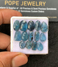 Natural Teal Kyanite Gemstone Rose Cut Mix Cabochon Loose Gemstone For Jewelry Making Wholesalegems 9-12 MM Size 14 Pcs SM 24998