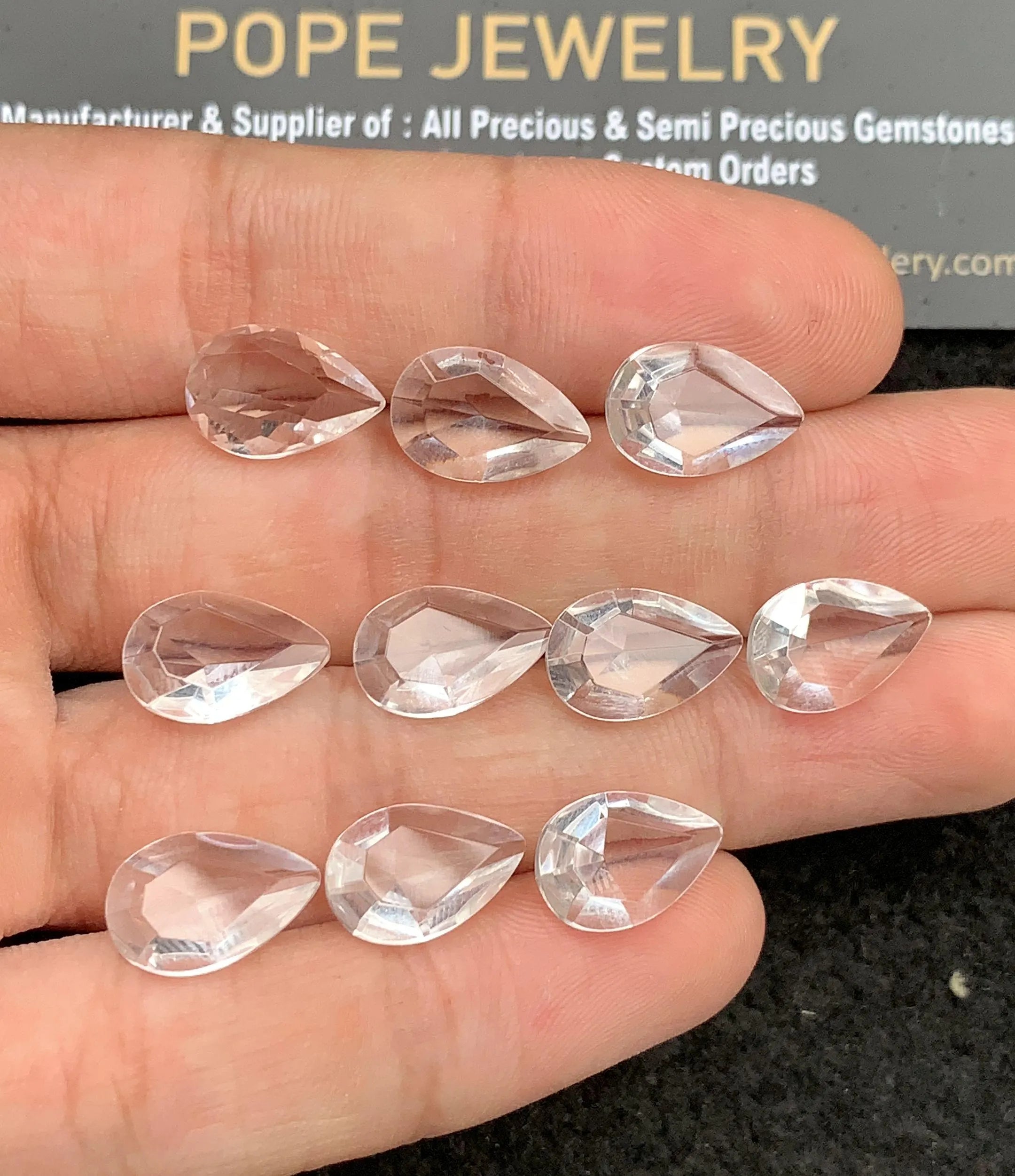 Natural Himalayan Crystal Gemstone Faceted Cut Pear Shape Loose Gemstones For Jewelry Making Wholesalegems 12x8 MM Size 10 Pcs SM24742
