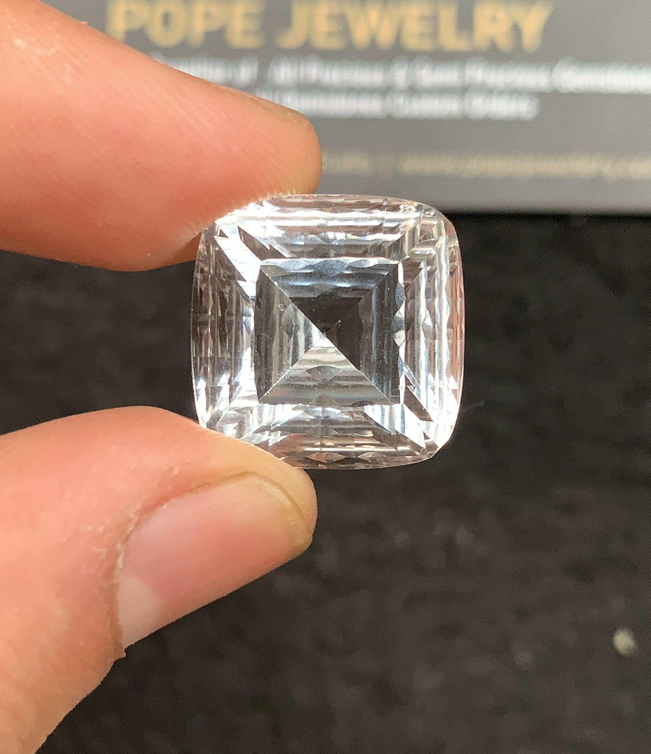 Natural Himalayan Crystal Gemstone Faceted Cut Cushion Shape Loose Gemstones For Jewelry Making Wholesalegems 17x17x11 MM Size SM24746
