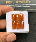 Natural Orange Kyanite Gemstone Rose Cut Rectangle Cabochon Loose Gemstone For Jewelry Making Wholesalegems 14x7 MM Size 6 Pcs SM25048