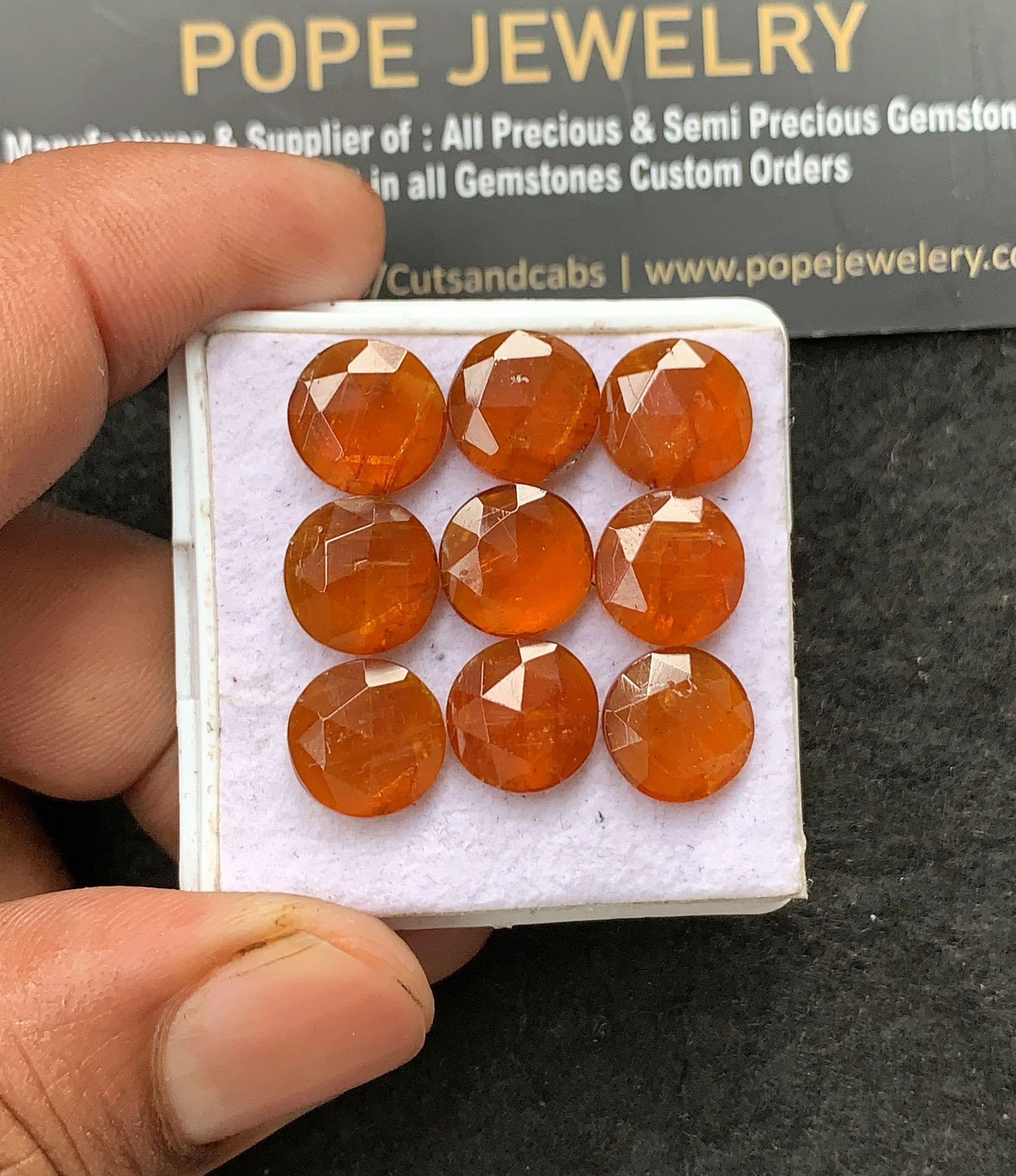 Natural Orange Kyanite Gemstone Rose Cut Round Cabochon Loose Gemstone For Jewelry Making Wholesalegems 10 MM Size 9 Pcs SM25049