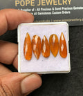 Natural Orange Kyanite Gemstone Rose Cut Pear Cabochon Loose Gemstone For Jewelry Making Wholesalegems 18-22 MM Size 5 Pcs SM25052