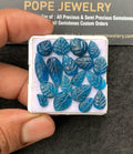 Natural Neon Apatite Gemstone Hand Carved Leaf Shape Cabochon Loose Gemstone For Jewelry Making Wholesalegems 8-16 MM Size 18 Pcs SM25056