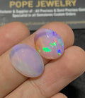 Natural Ethiopian Opal Gemstone Rose Cut Fancy Cabochon Loose Gemstone For Jewelry Making Wholesalegems 15-17 MM Size 2 Pcs SM25082