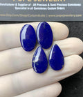 Natural Lapis Lazuli Gemstone Smooth Mix Cabochon High Quality Loose Gemstone For Jewelry Making Wholesalegems 20x12 MM Size 2 Pair SM24795