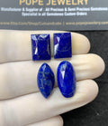 Natural Lapis Lazuli Gemstone Rose Cut Mix Cabochon Loose Gemstone For Jewelry Making Wholesalegems 14-20 MM Size 4 Pcs SM24803