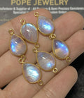 Natural Rainbow Moonstone Gemstone Smooth Pear Shape Cabochon Loose Gemstone For Jewelry Making Wholesalegems 14x10 MM Size 6 Pcs SM25100