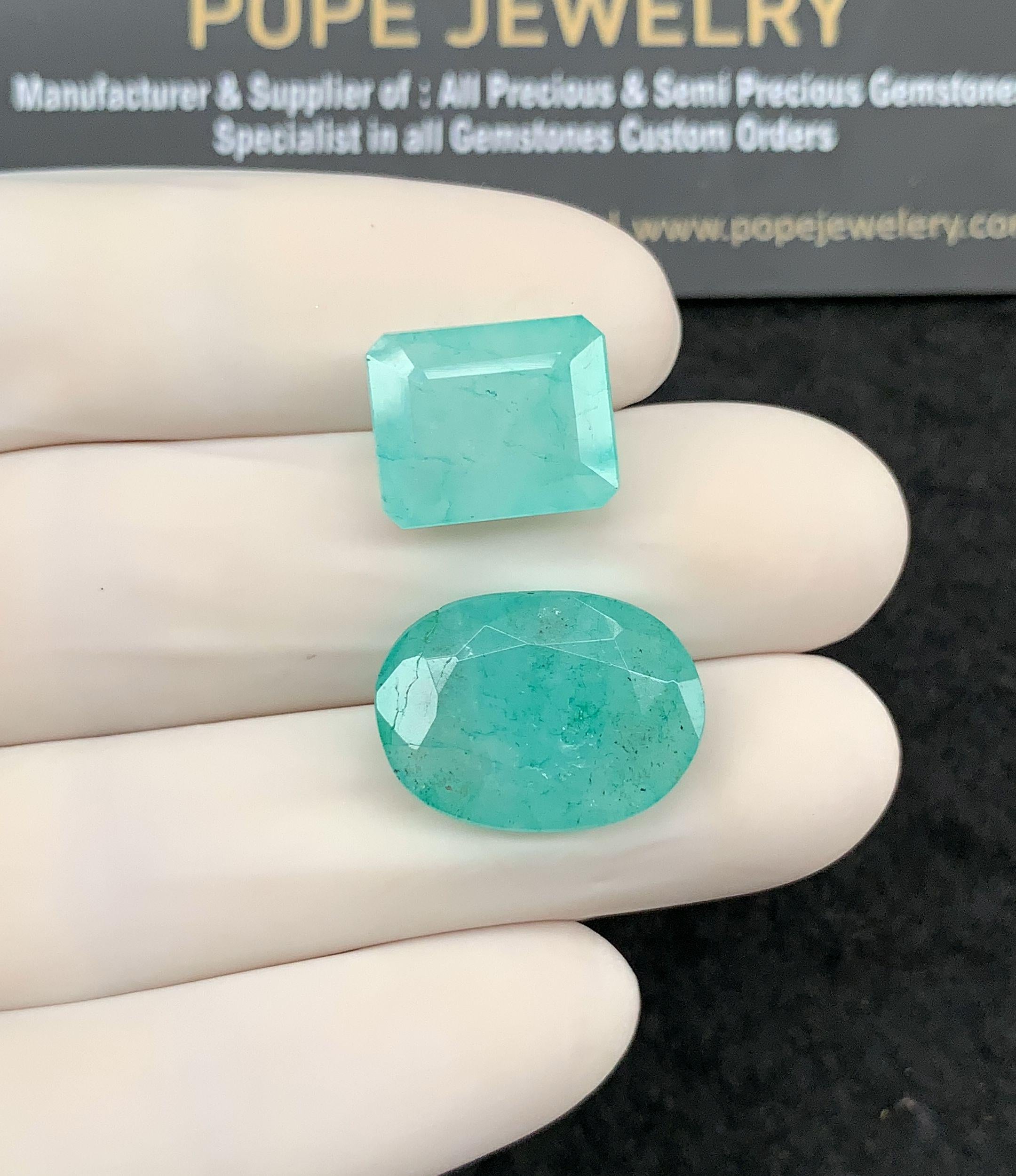 Natural Beryl Gemstone Faceted Cut Mix Shape High Quality Loose Gemstone For Jewelry Making Wholesalegems 14-19 MM Size 2 Pcs SM24837