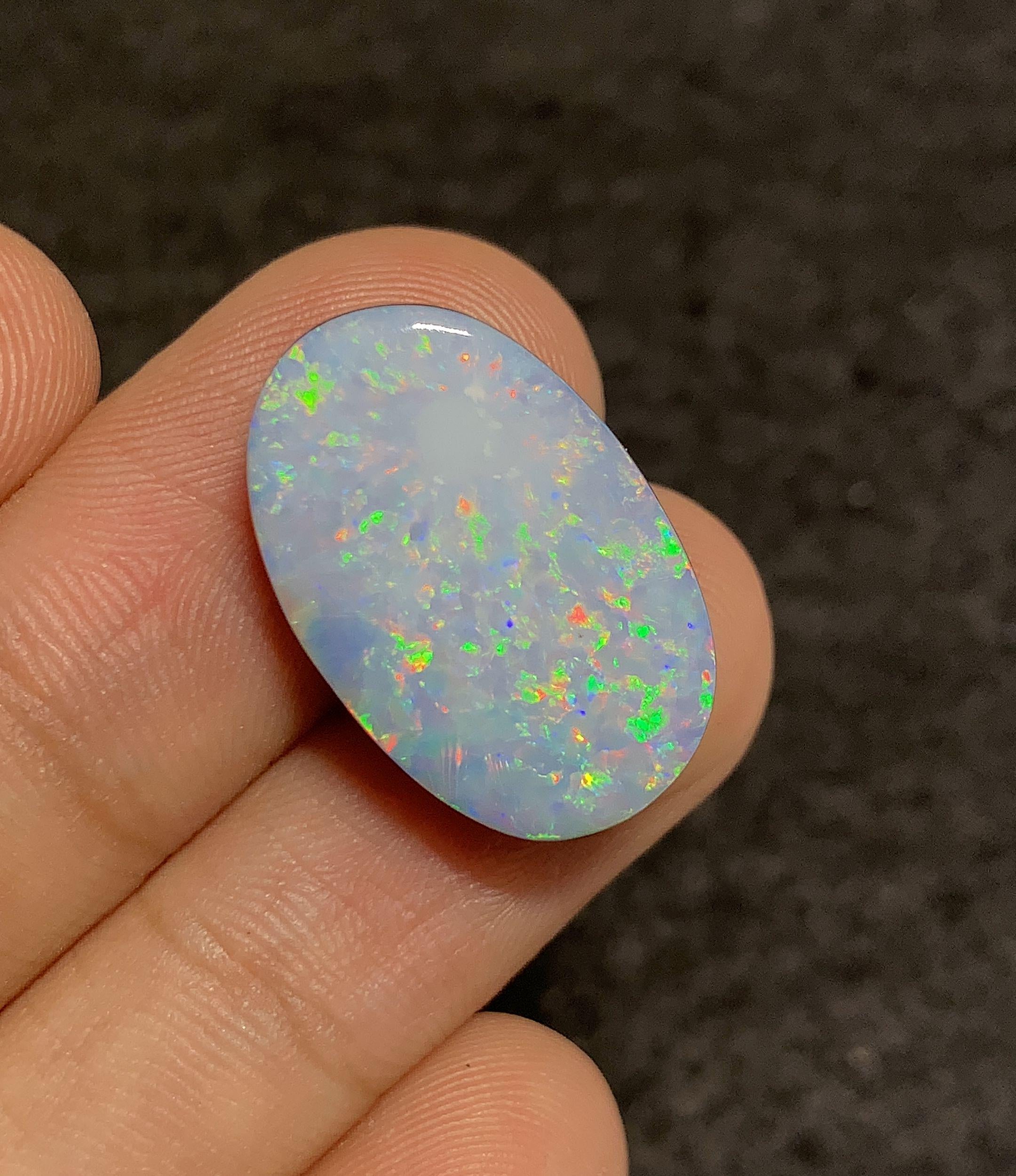 Natural Australian Opal Gemstone Smooth Oval Cabochon Loose Gemstone For Jewelry Making Wholesalegems 22x14x5 MM Size SM25112