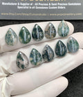 Natural Moss Agate Gemstone Smooth Pear Cabochon High Quality Loose Gemstone For Jewelry Making Wholesalegems 14x10 MM Size 10 Pcs SM24842