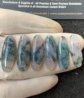 Natural Moss Agate Gemstone Smooth Oval Cabochon High Quality Loose Gemstone For Jewelry Making Wholesalegems 30x10 MM Size 6 Pcs SM24867