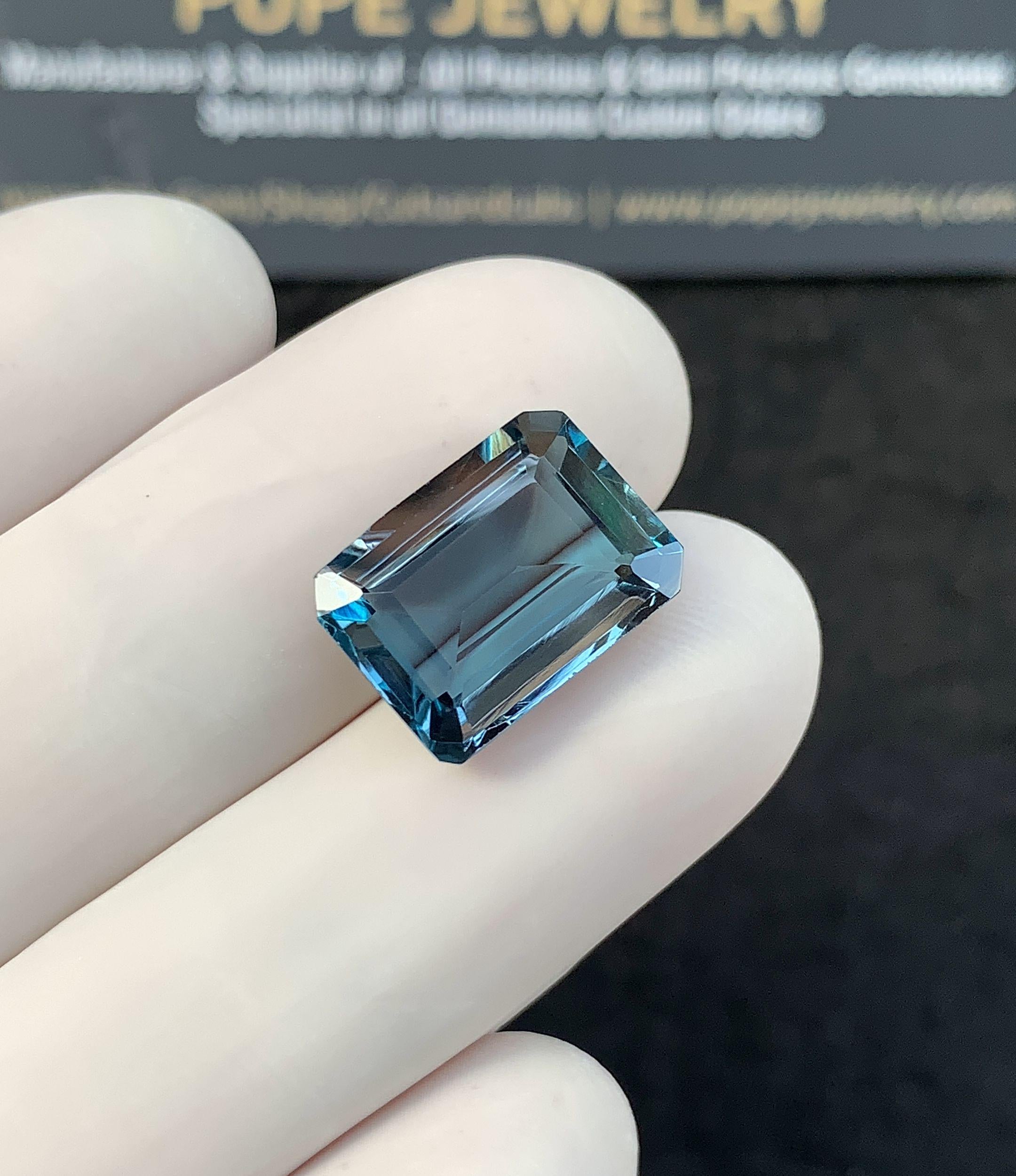 Natural London Blue Topaz Gemstone Faceted Cut Rectangle Shape Loose Gemstone For Jewelry Making Wholesalegems 13x10x5 MM Size SM25132