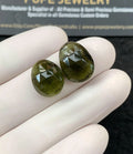 Natural Moldavite Gemstone Rose Cut Fancy Shape Cabochon Loose Gemstone For Jewelry Making Wholesalegems 14-15 MM Size 2 Pcs SM25159