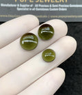Natural Moldavite Gemstone Smooth Round Shape Cabochon Loose Gemstone For Jewelry Making Wholesalegems 9-12 MM Size 3 Pcs SM25165