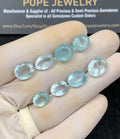 Natural Aquamarine Gemstone Faceted Cut Oval Shape High Quality Loose Gemstone For Jewelry Making Wholesalegems 10-12 MM Size 8 Pcs SM25193