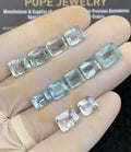 Natural Aquamarine Gemstone Faceted Cut Rectangle High Quality Loose Gemstone For Jewelry Making Wholesalegems 7-10 MM Size 11 Pcs SM25196