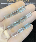 Natural Aquamarine Gemstone Faceted Cut Rectangle High Quality Loose Gemstone For Jewelry Making Wholesalegems 10-12 MM Size 10 Pcs SM25197