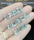Natural Aquamarine Gemstone Faceted Cut Cushion High Quality Loose Gemstone For Jewelry Making Wholesalegems 6-9 MM Size 12 Pcs SM25199