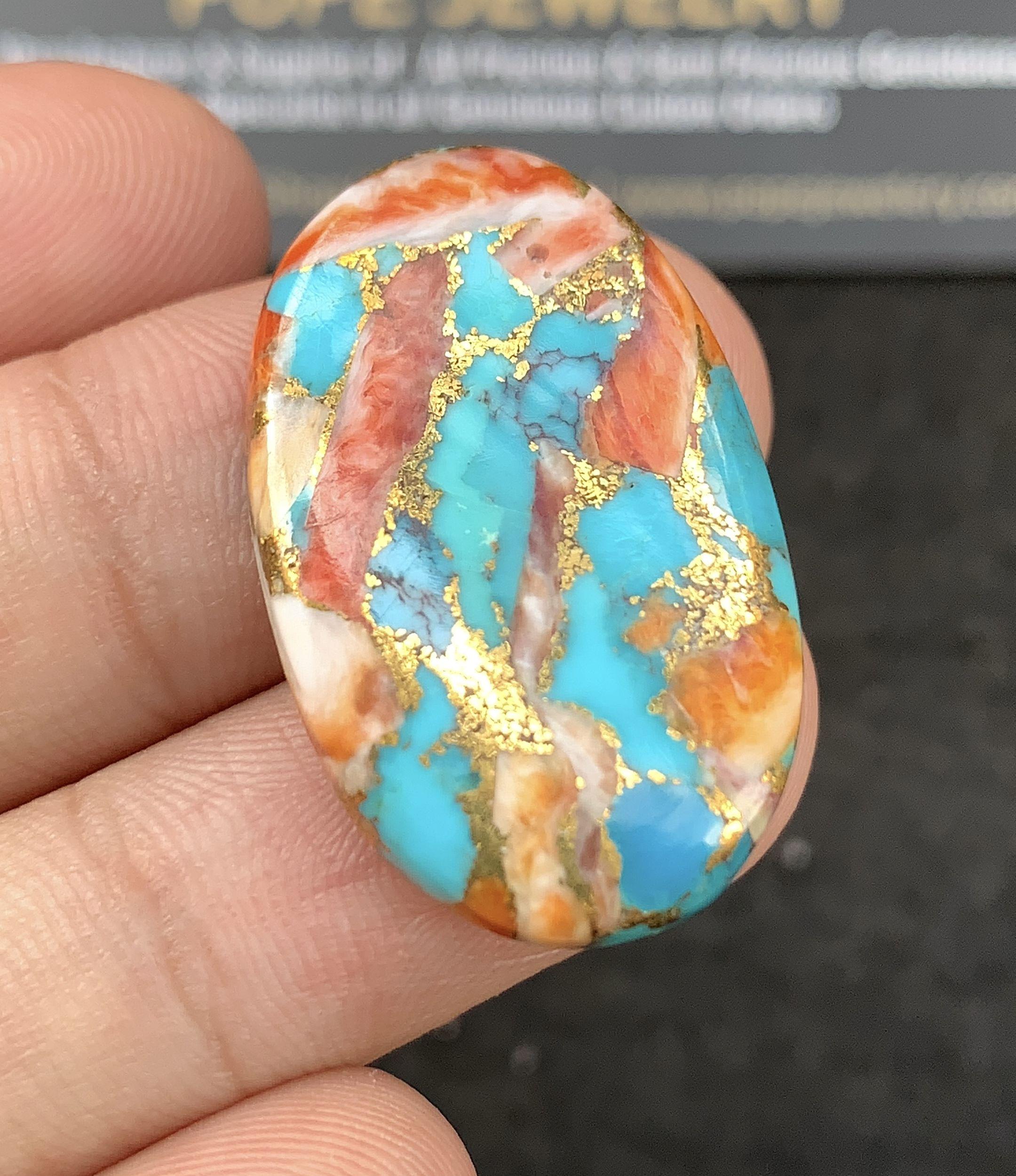 Oyster Turquoise Gemstone Smooth Oval Shape Cabochon High Quality Loose Gemstone For Jewelry Making Wholesalegems 31x19x4 MM Size SM25206