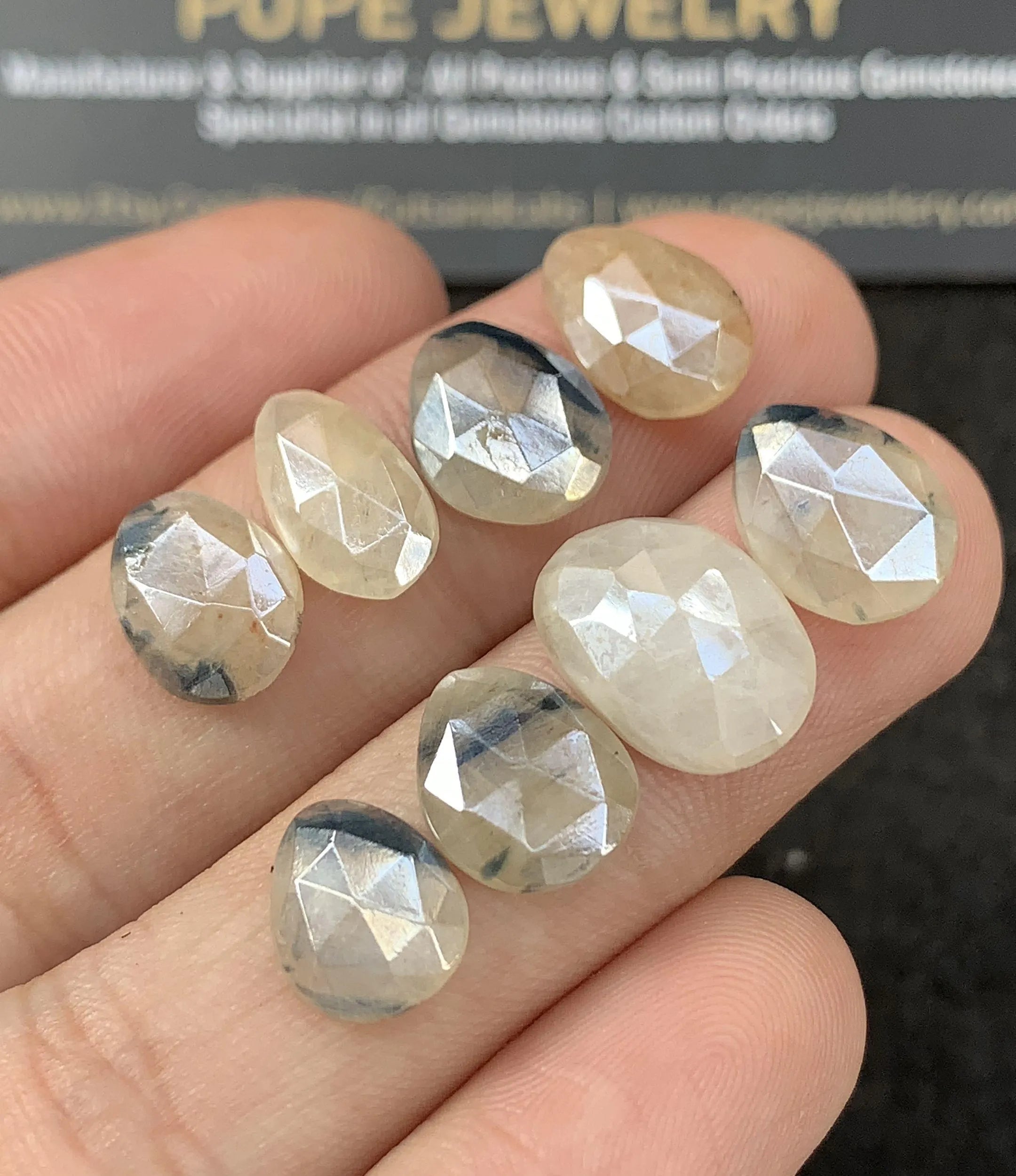 Natural Silverite Gemstone Rose Cut Fancy Cabochon Loose Gemstone For Jewelry Making Wholesalegems 10-13 MM Size 8 Pcs SM25212