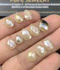 Natural Silverite Gemstone Rose Cut Fancy Cabochon Loose Gemstone For Jewelry Making Wholesalegems 8-11 MM Size 11 Pcs SM25214