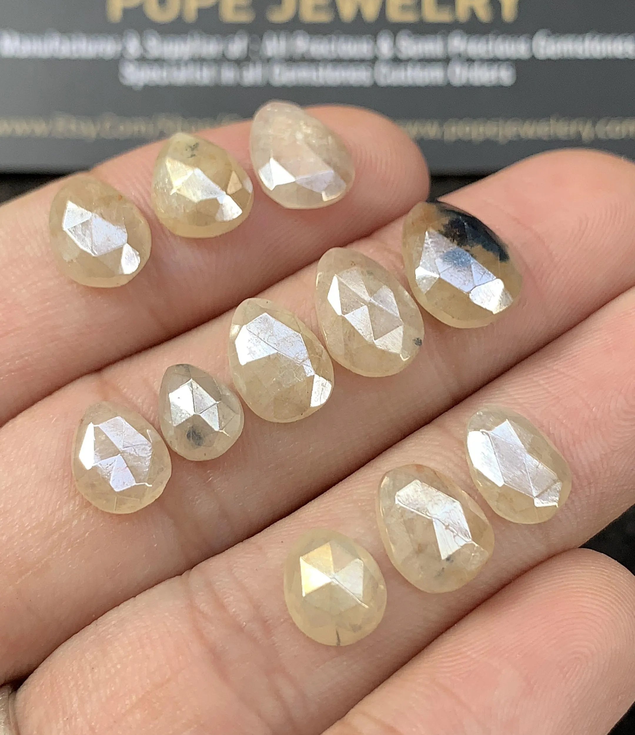 Natural Silverite Gemstone Rose Cut Fancy Cabochon Loose Gemstone For Jewelry Making Wholesalegems 8-11 MM Size 11 Pcs SM25214